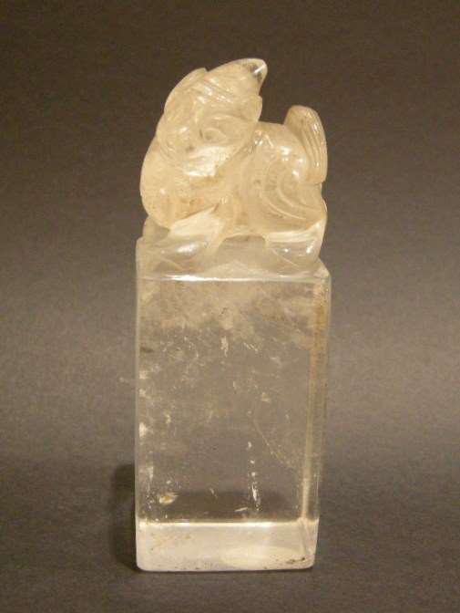 Rock Crystal seal with a kilin